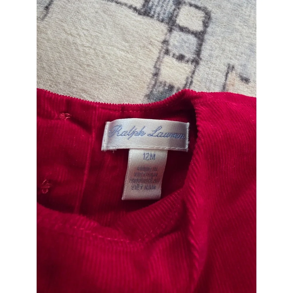 Ralph Lauren Red Girls' Smocked Dress with Bloomer